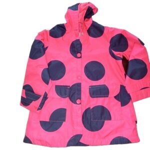 Carters Girls 5-6 M Rain Jacket -Red Ladybug  Black Antennas On Hood Raincoat